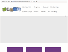 Tablet Screenshot of kidzuchildrensmuseum.org